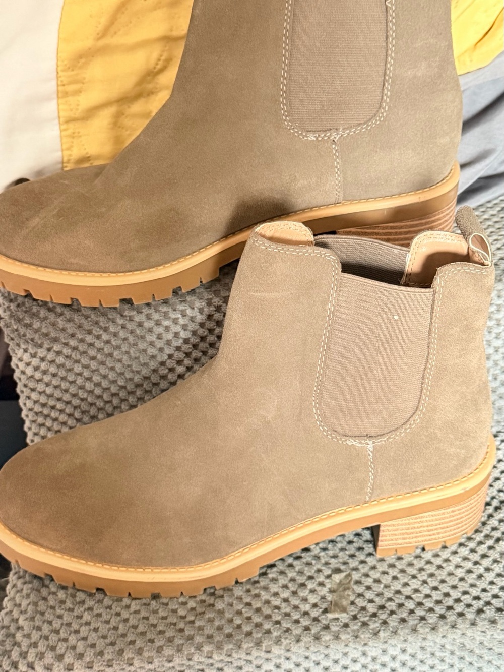 Blondo Taupe Chelsea-Style Suede Ankle Boots